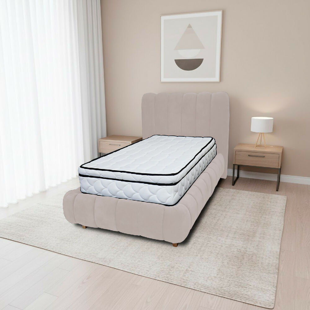 Combo Basecama Praga Modular Beige 160 Queen mas Espaldar