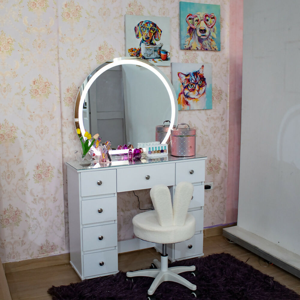 Jazmín 105cm Led Media Luna, Blanco