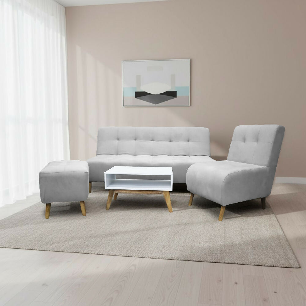 Sala Milán Gris plata + Mesa de Centro