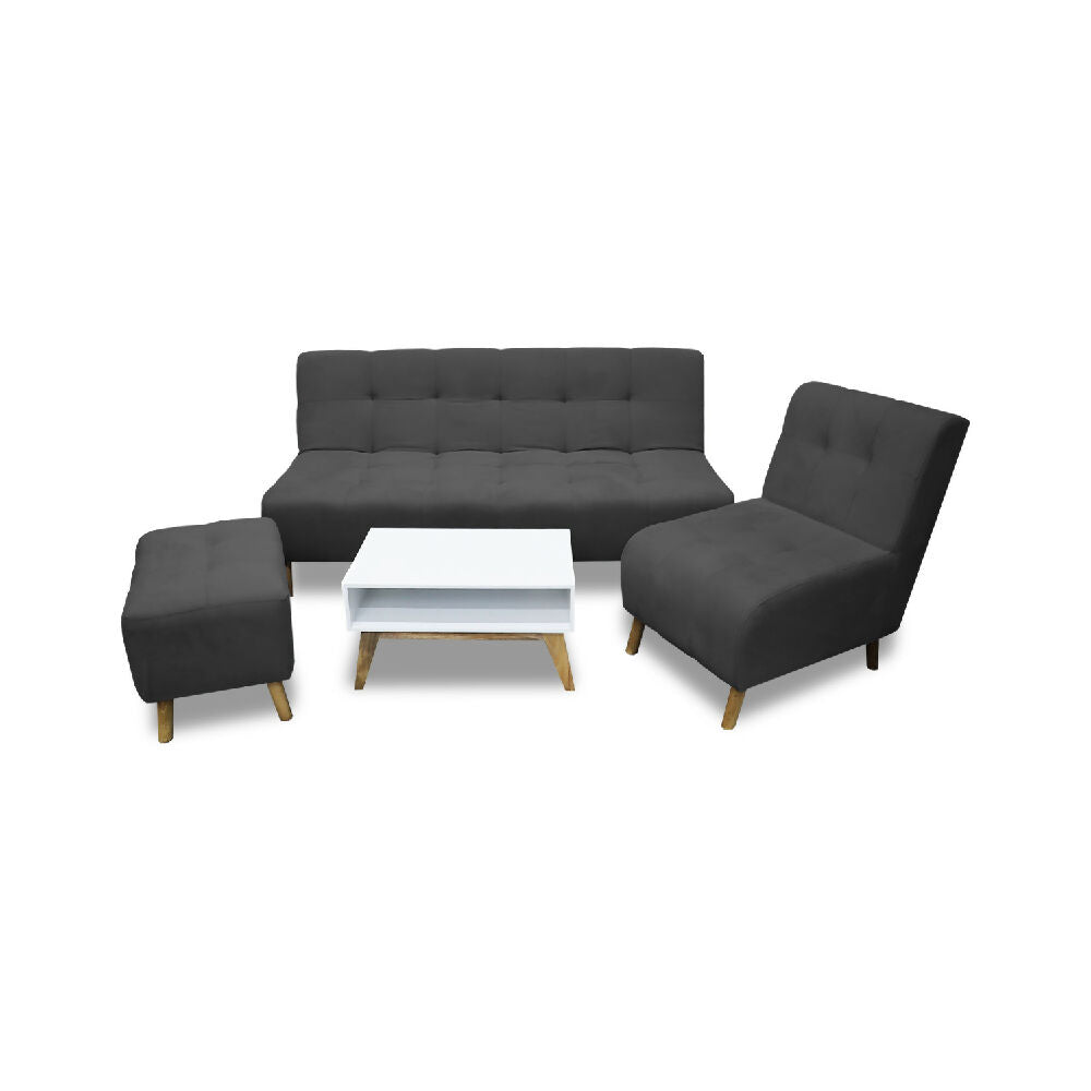 Sala Milan Gris Oscuro + Mesa de Centro