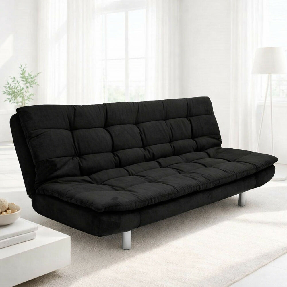 Sofa Cama Sierra 3 Puestos Tela Negro