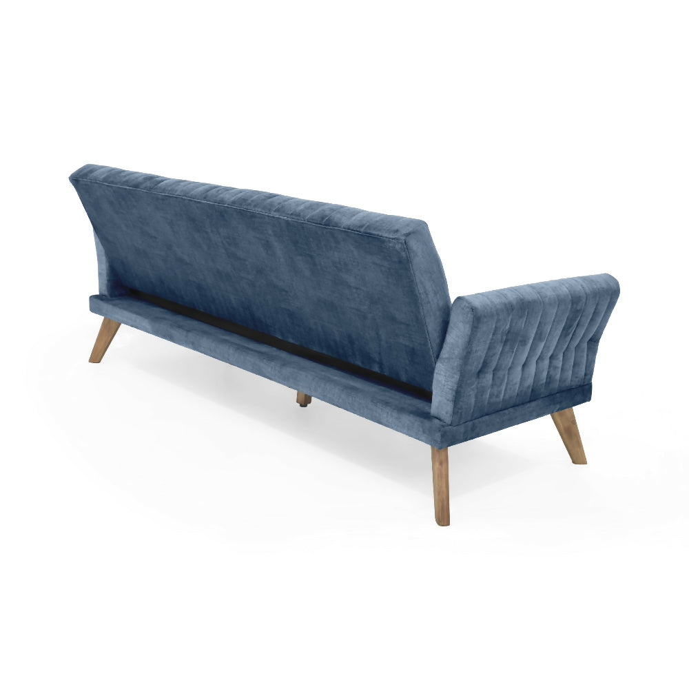 Sofa Cama Pensilvania 205x85x87 Reclinable Tela Azul