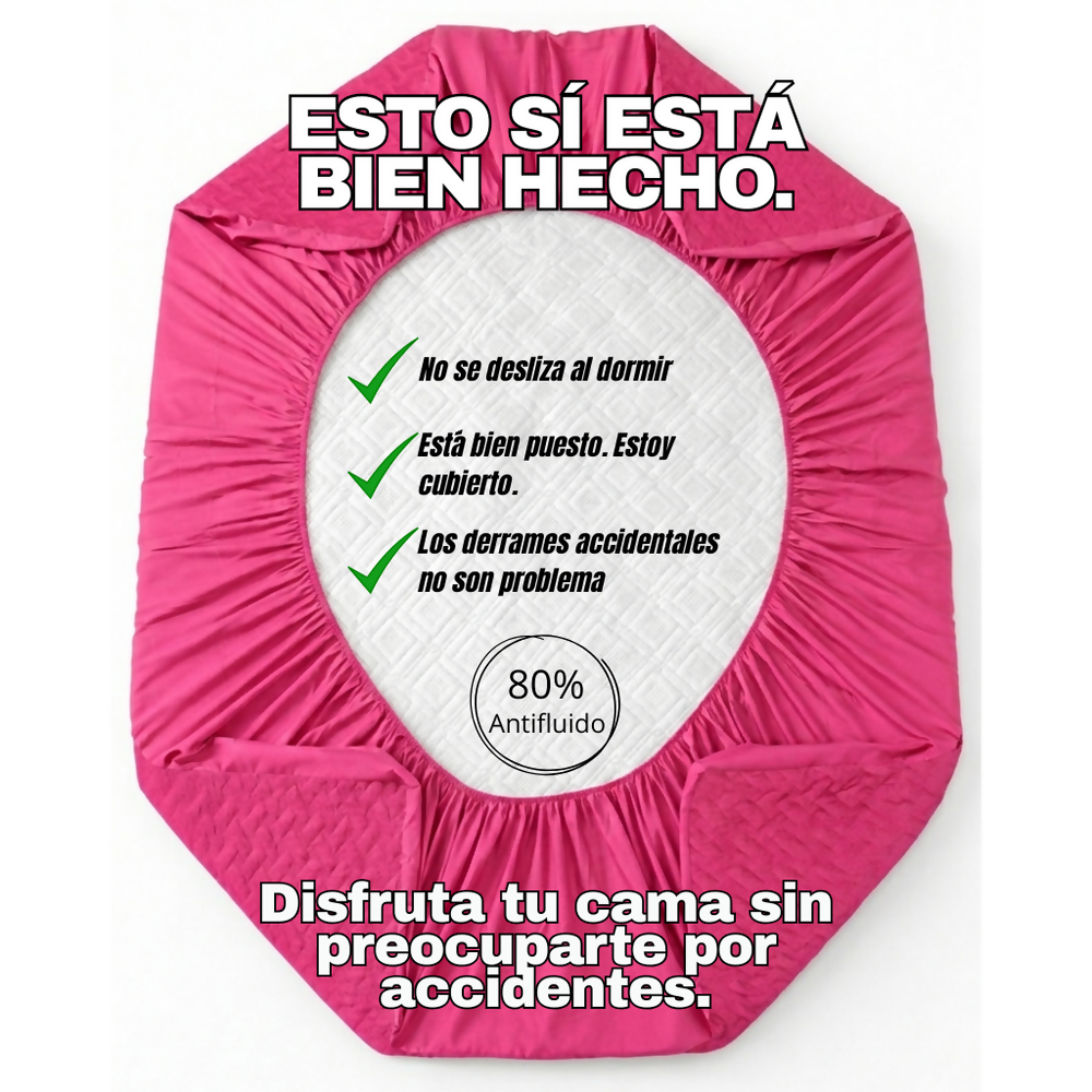 Protector colchon semidoble antifluido fucsia 120x190cm
