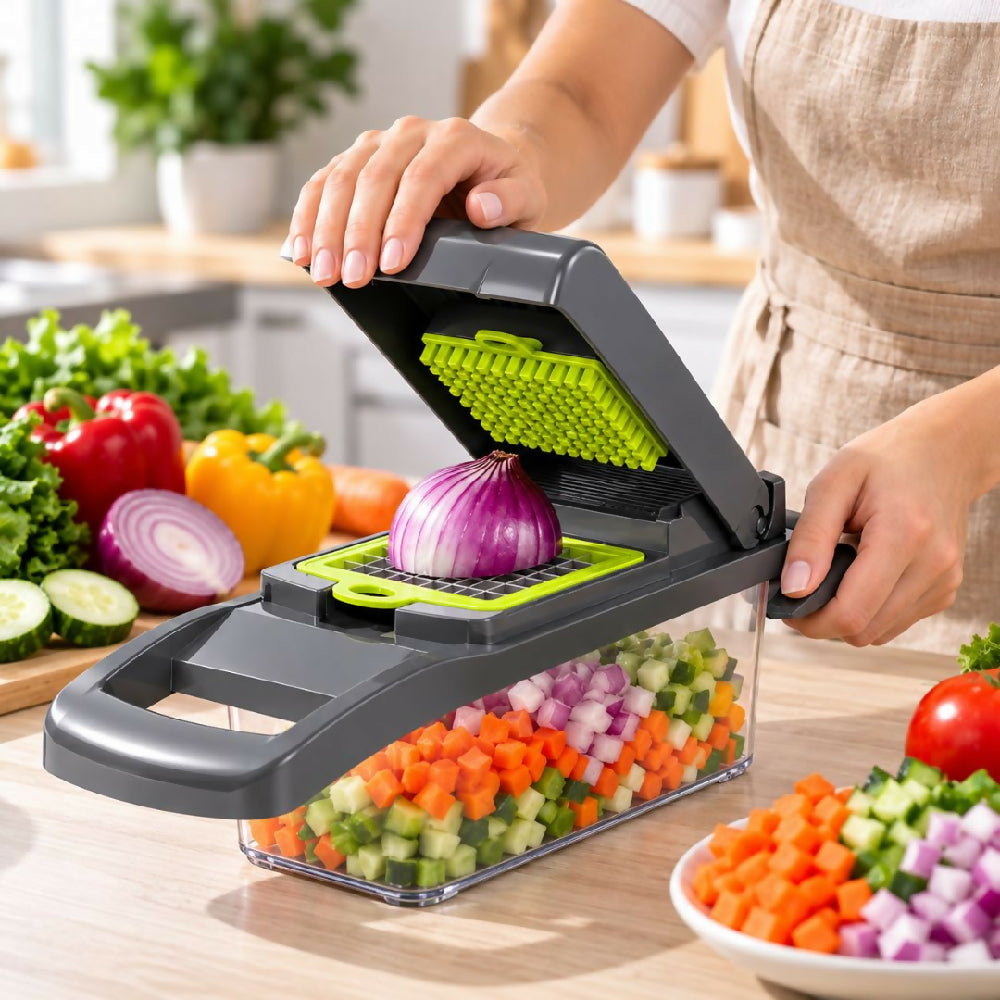 Cortador Y Picador De Verduras Múltiple Cuchillas Intercambiables