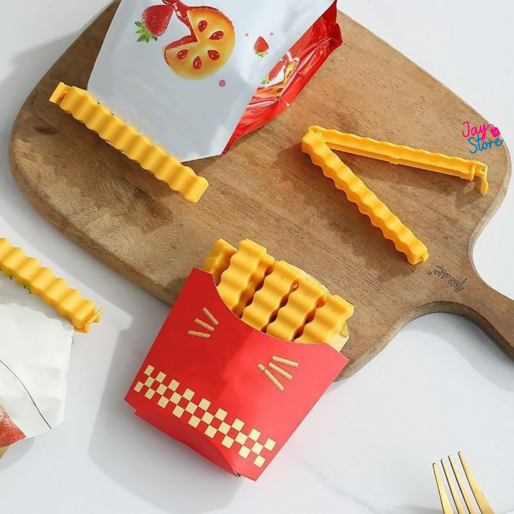 Setx12 Ganchos Clips para Cerrar Bolsas Forma Papas Fritas