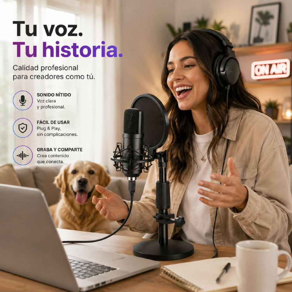 Kit De Micrófono Profesional USB Calidad De Estudio 192KHz/24bits