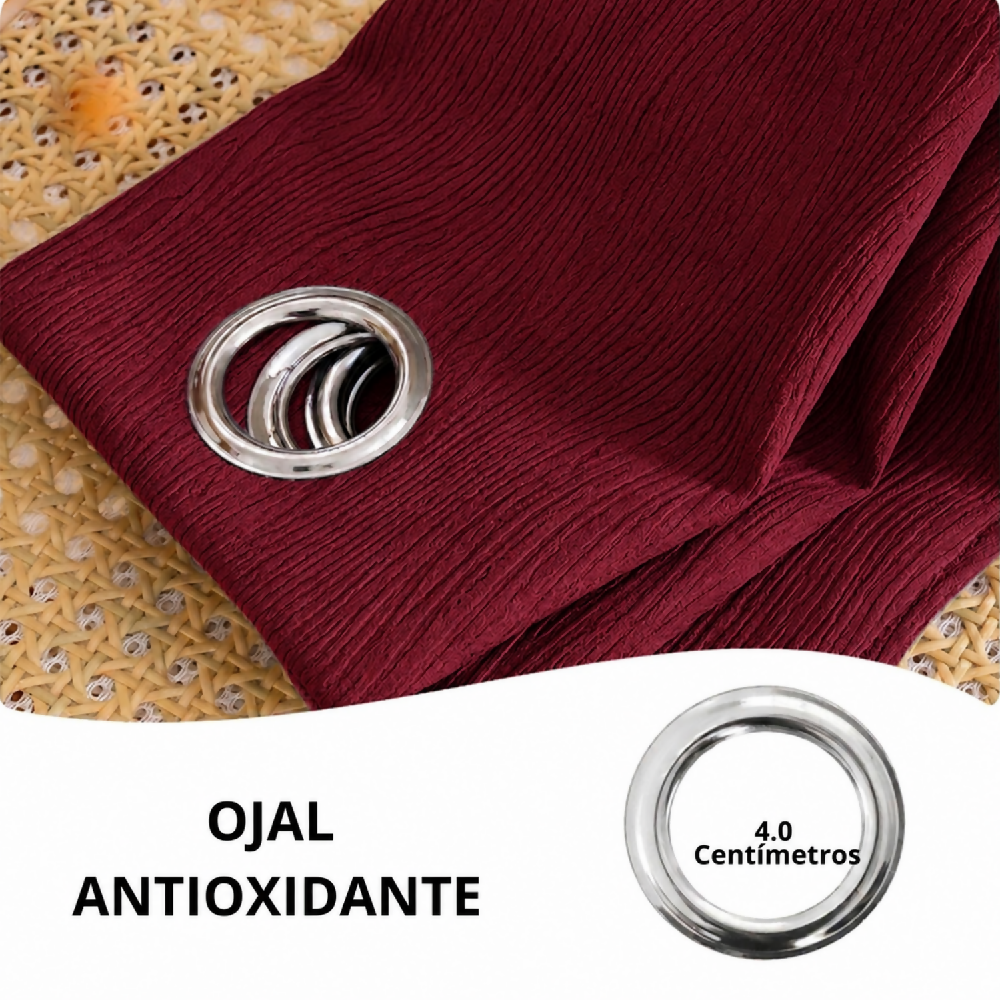 Cortinas jacquard blackout vino tinto