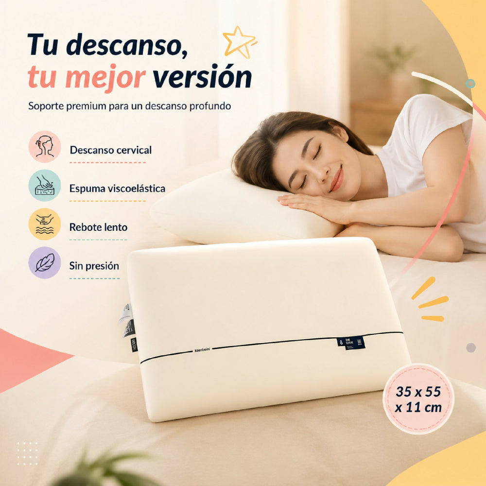 Almohada Cervical Viscoelastica HO-AL04 De Espuma Ortopedica Ergonomica