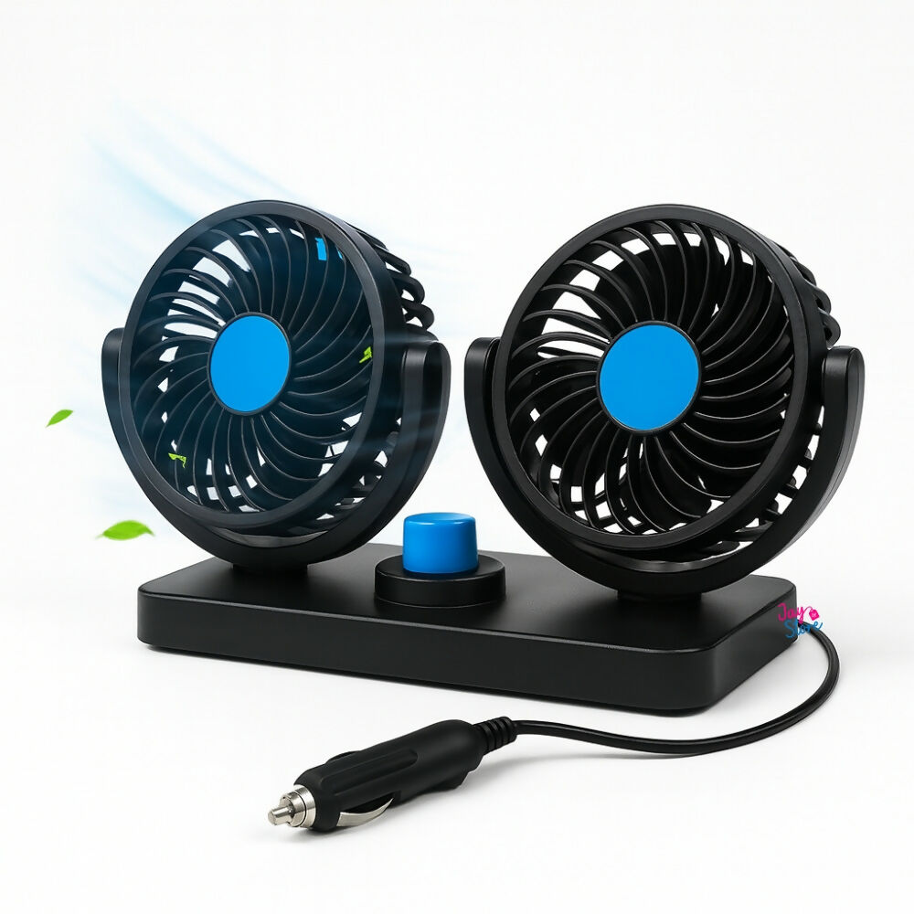 Ventilador de Carro Doble Eléctrico 360° Ventilación Coche