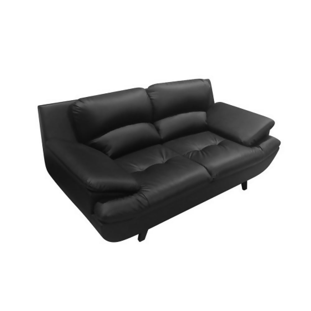 Sofá Cindy 2 Puestos Cuero Sintético Negro