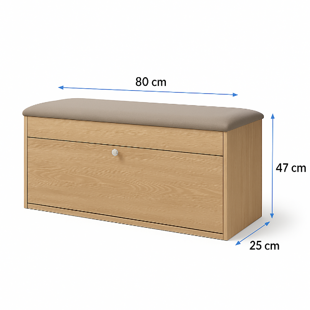 Organizador Zapatero Abatible - Baúl 47x80x30cm Gris Beige