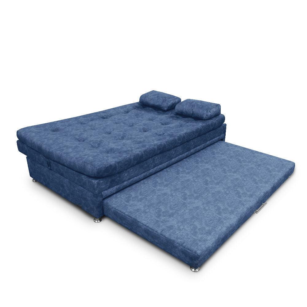 Sofa cama Nido Tarima Olsen Tela Azul - Incluye Cojines