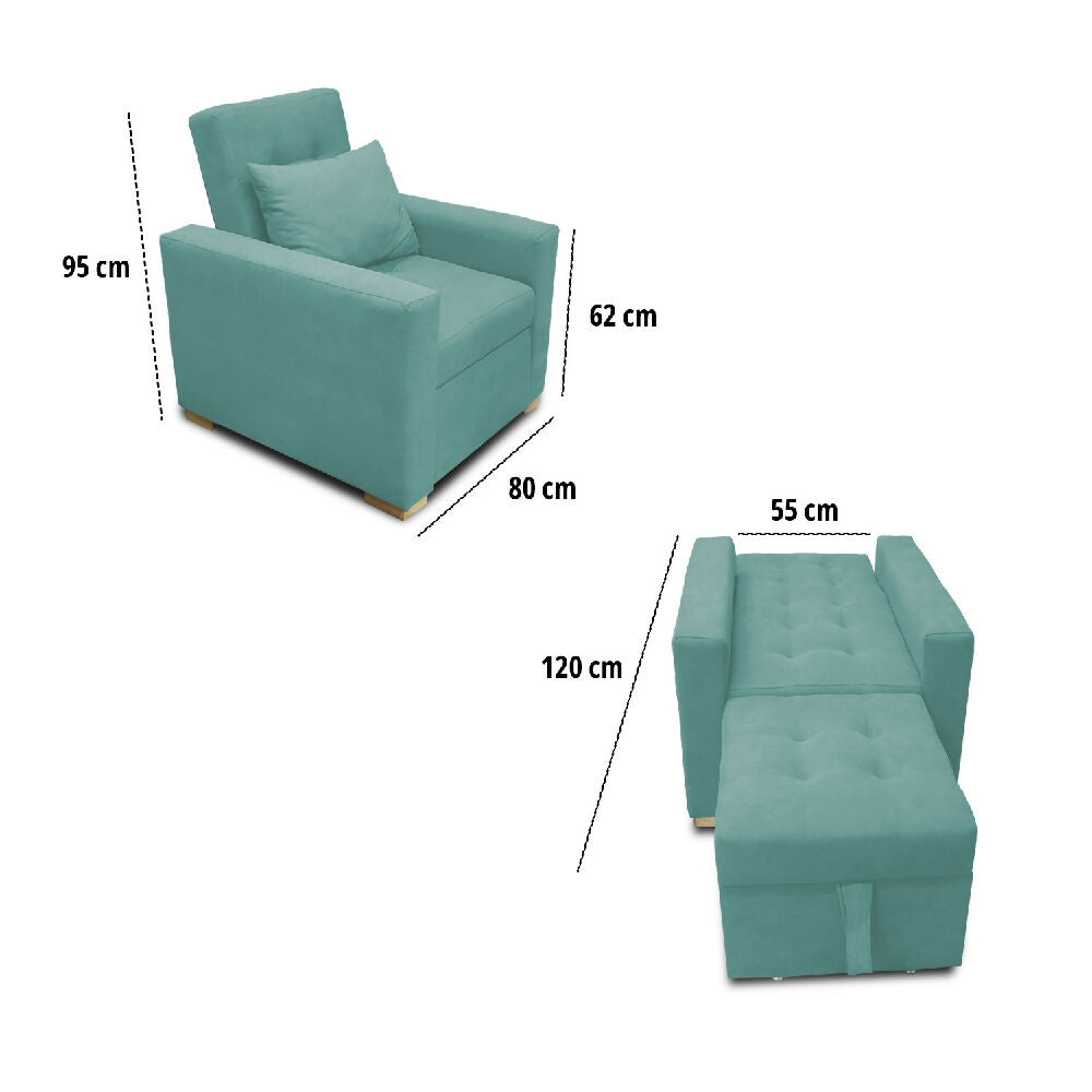 Poltrona Mood Multifuncional Reclinable Menta