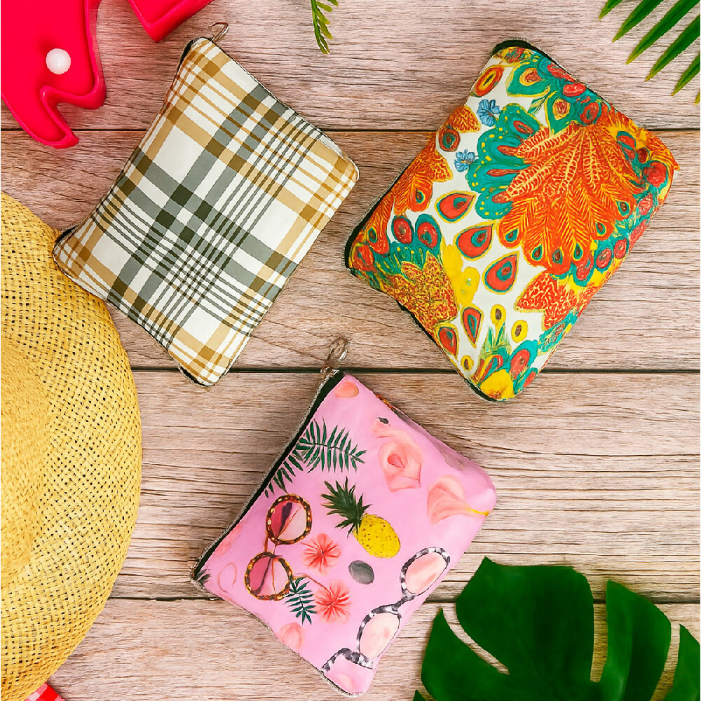 Bolsa Reutilizable Plegable para Compras y Playa Ecológica, Ligera y Compacta BMCP02 2