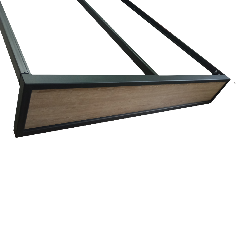 Cama King Metal Madera Amatista Cafe 200 x 200 x 20