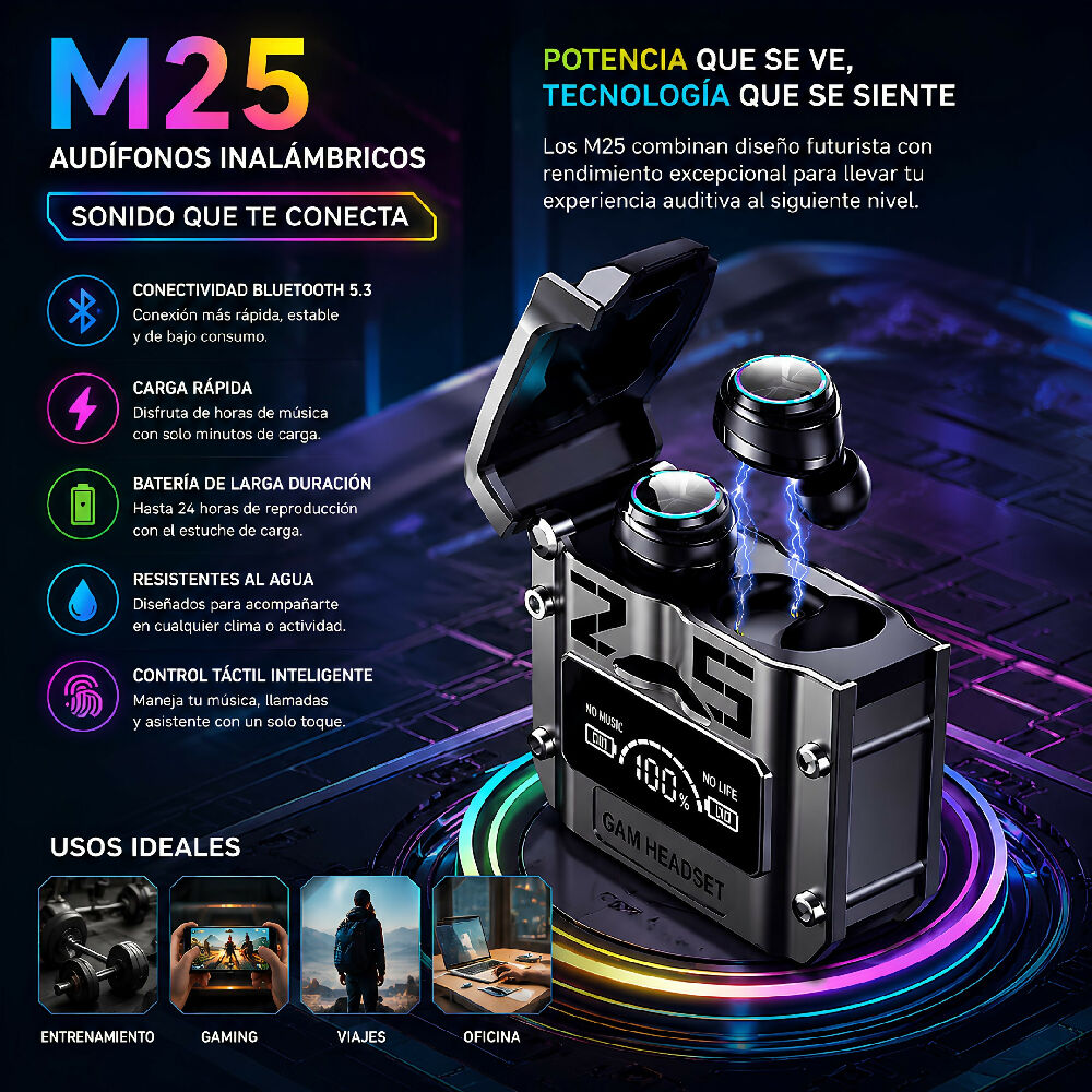 Parlante Bluetooth Lámpara En G Con Carga + Obsequio Audífonos M25