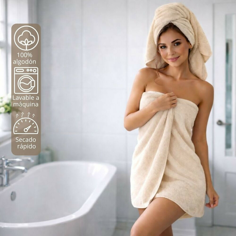 Toalla cuerpo 100% algodon beige 400gr