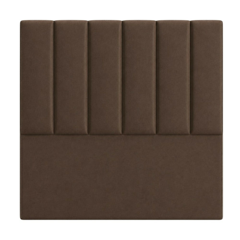 Cabecero Queen 160x60+55 Paneles Verticales Chocolate Tela