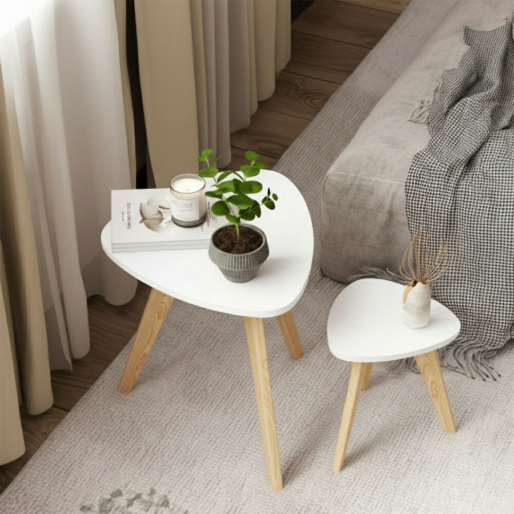 Mesa Nórdica Triangular - Set X 2 - Pequeña & Grande