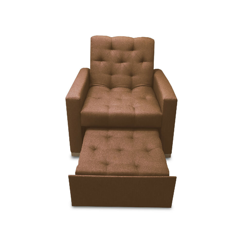 Sofá Cama Unipersonal Sabathy Tela Lino 95X90X94Cm Camel