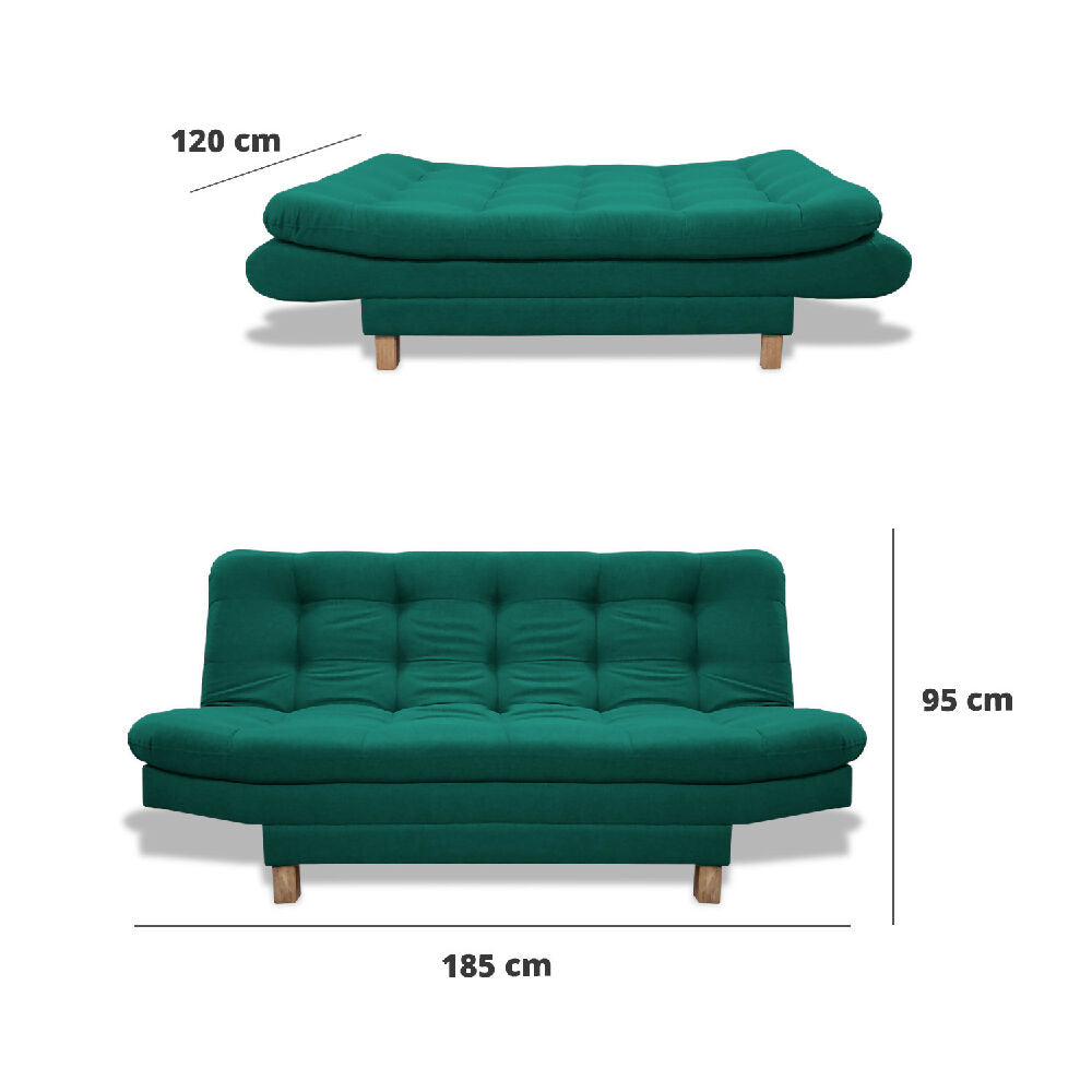 Sofacama Widmer 3 Posiciones Verde + Cojines Decorativos