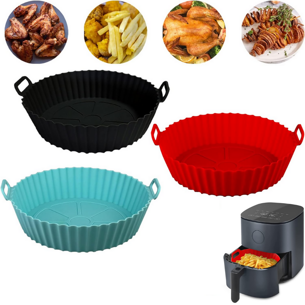 Setx3 Moldes Protectores Air Fyer Silicona Reutilizable 25cms