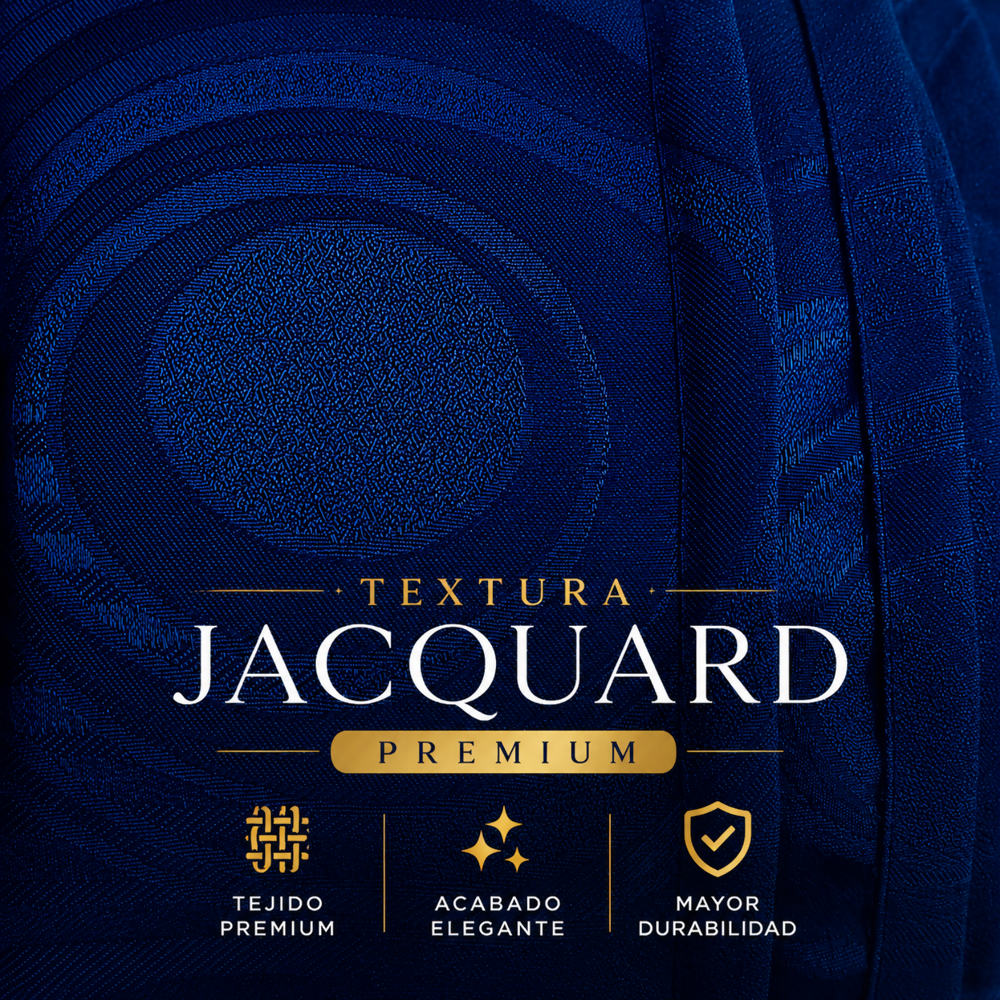 Cortina x2 azul jacquard