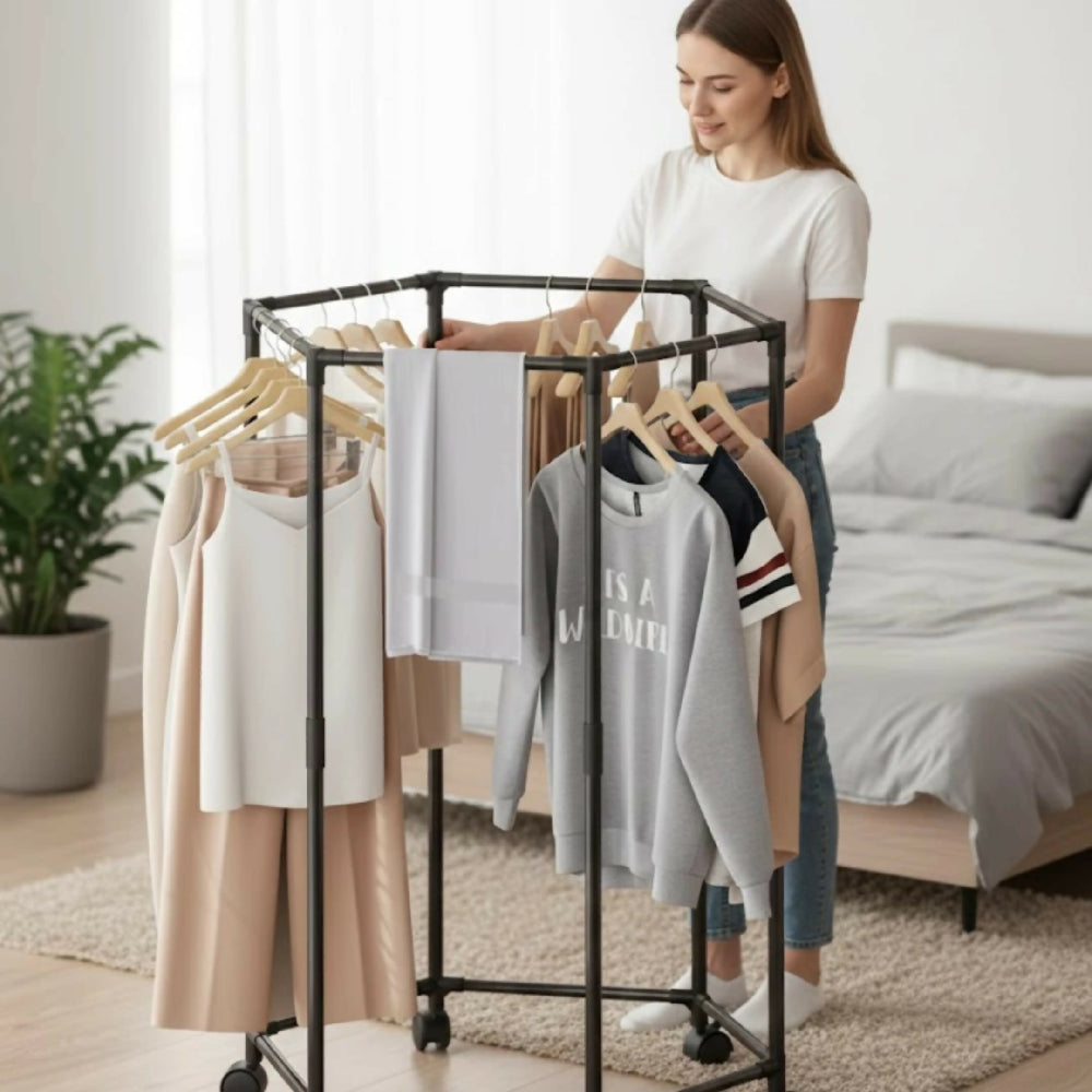Perchero Hexagonal Sencillo Para Ropa Y Bolsos Con Acabado Premium En Acero