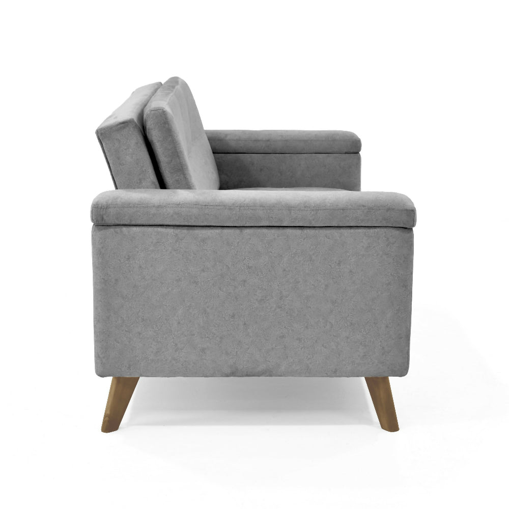 Sofa Carter 2 Puestos 150x83x84 Tela Gris