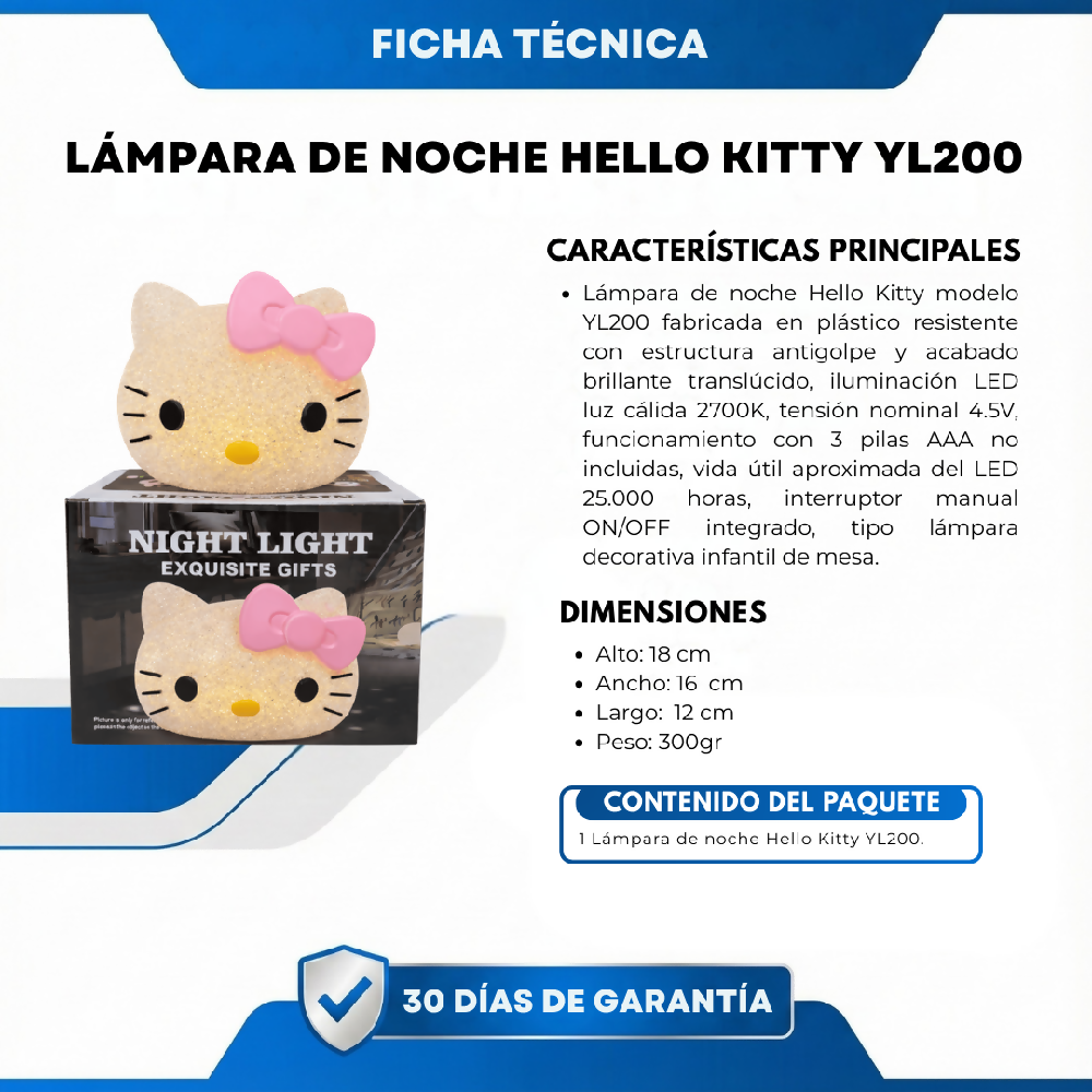 Lámpara De Noche Hello Kitty YL200