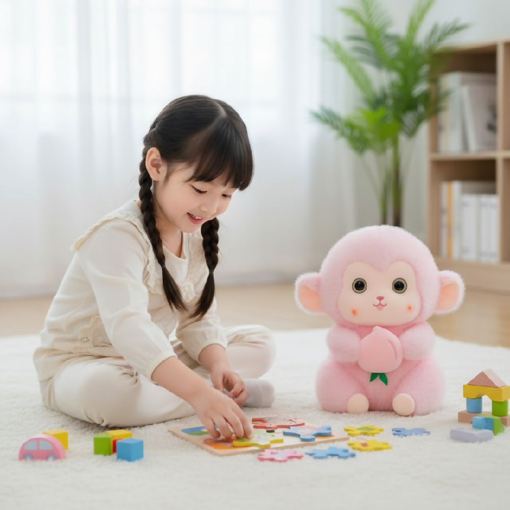 Peluche Mono Rosado 45 Cm Con Cobija Integrada – Compañero Suave Y Acogedor Ideal Para Regalo Y Descanso