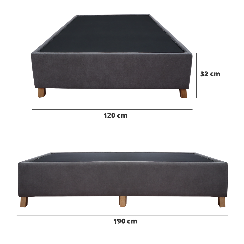 Basecama Graf 120x190 Semidoble Gris Oscuro