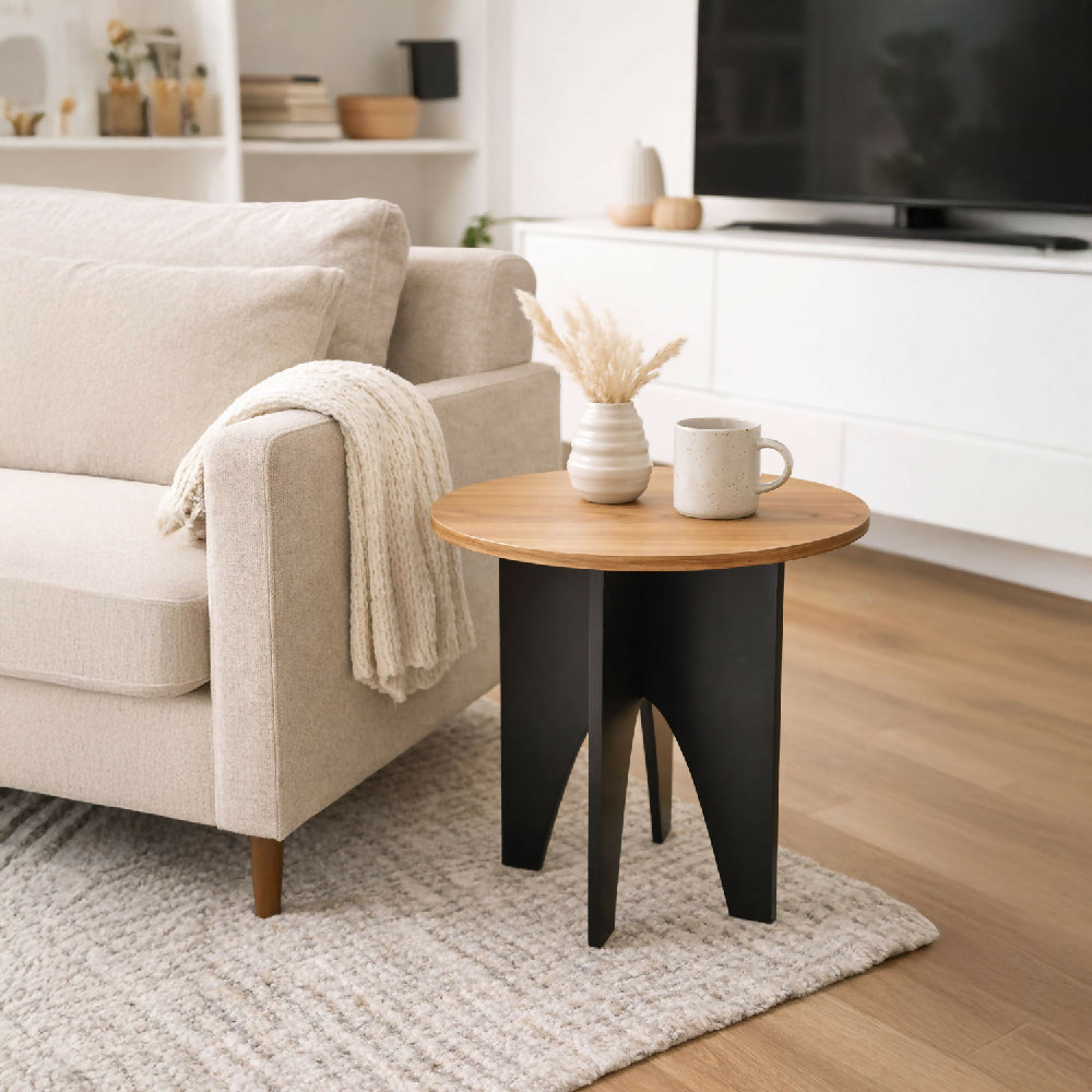 Mesa Auxiliar Viña Madera Natural + Negro
