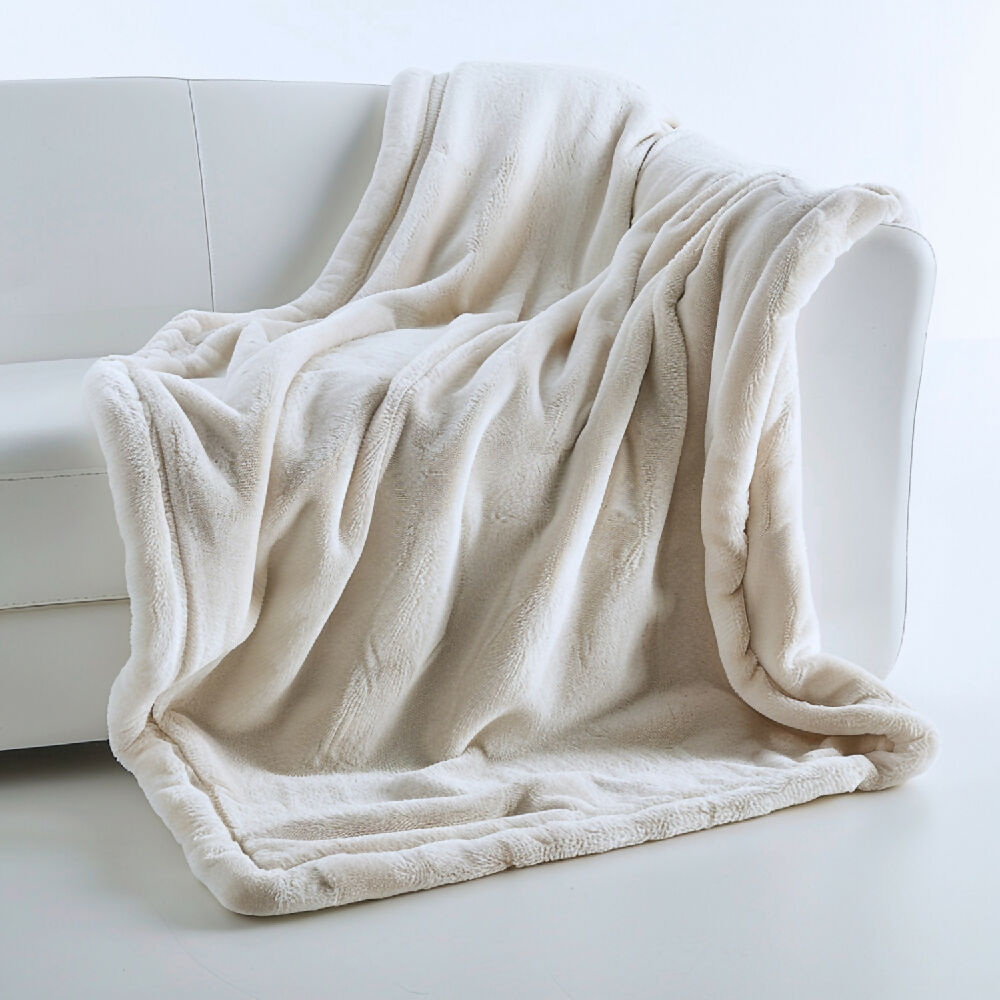 Cobija Lisa Piel de Durazno Mas Ovejero Cama Sencilla