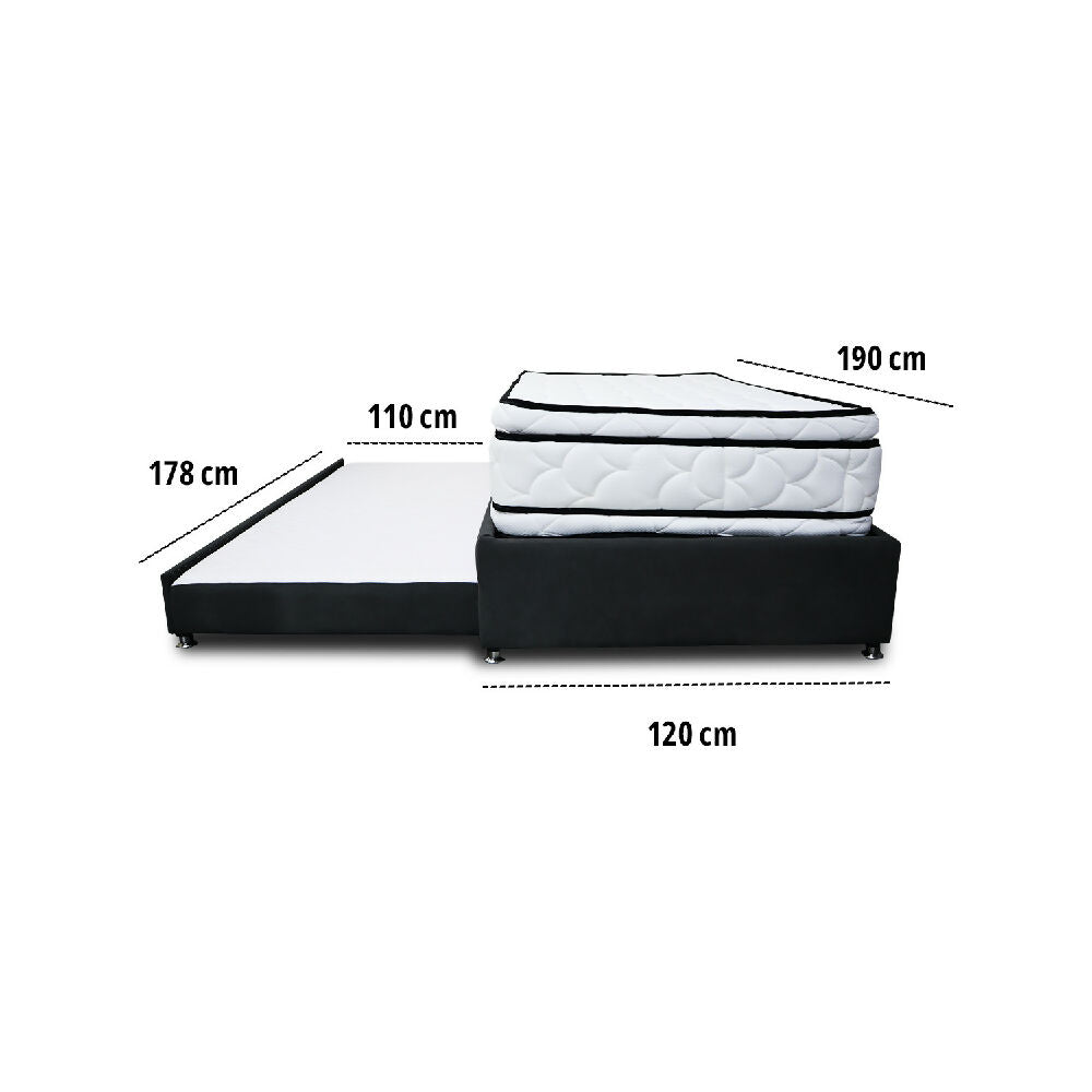 Combo Cama Tarima Nube 120x190 semidoble Negro