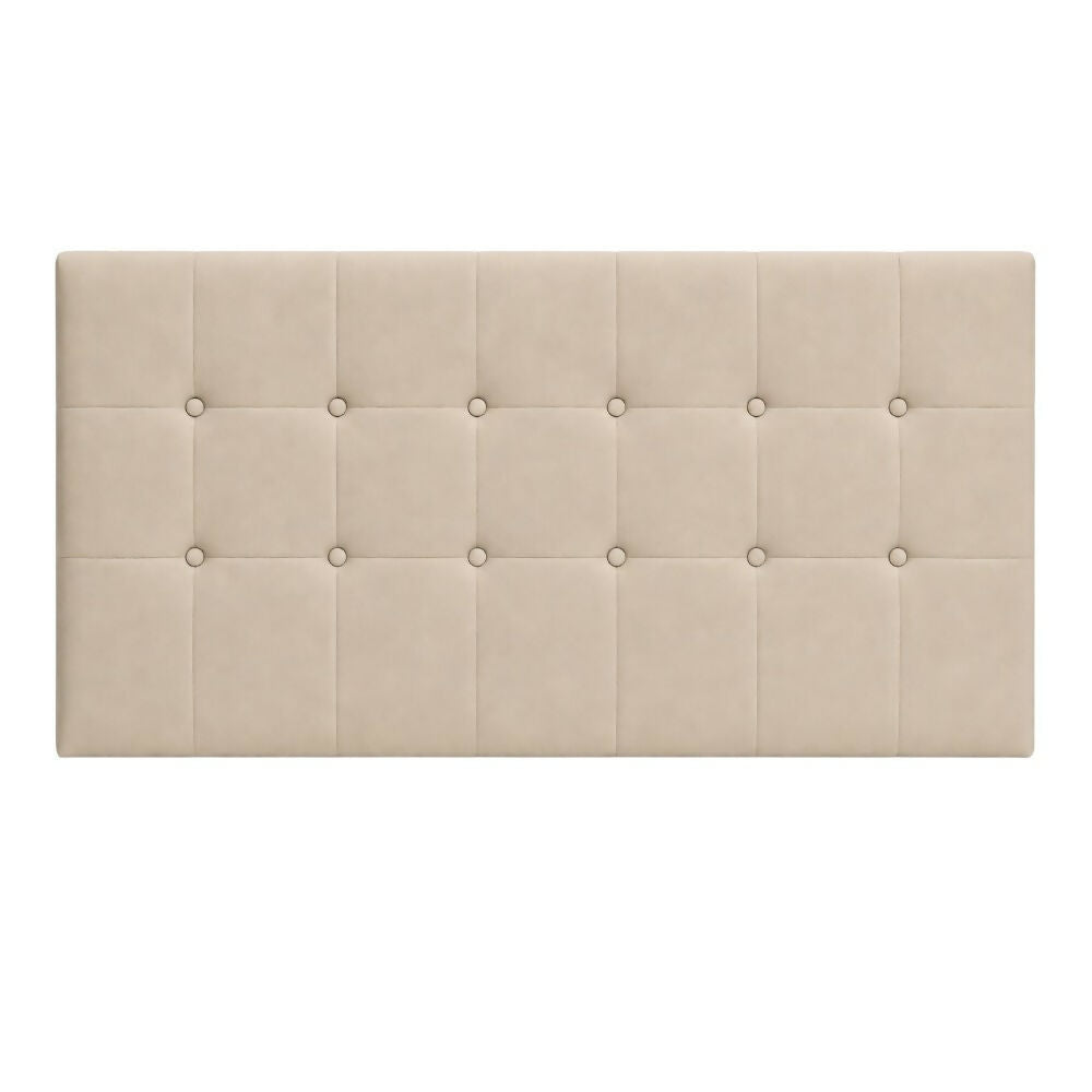 Cabecero Queen 160x60 Cuadros Grandes Beige Tela