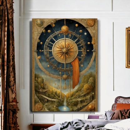 Lienzo Cuadro Arte Paisaje Esotérico Brújula Del Alma 60X43CM
