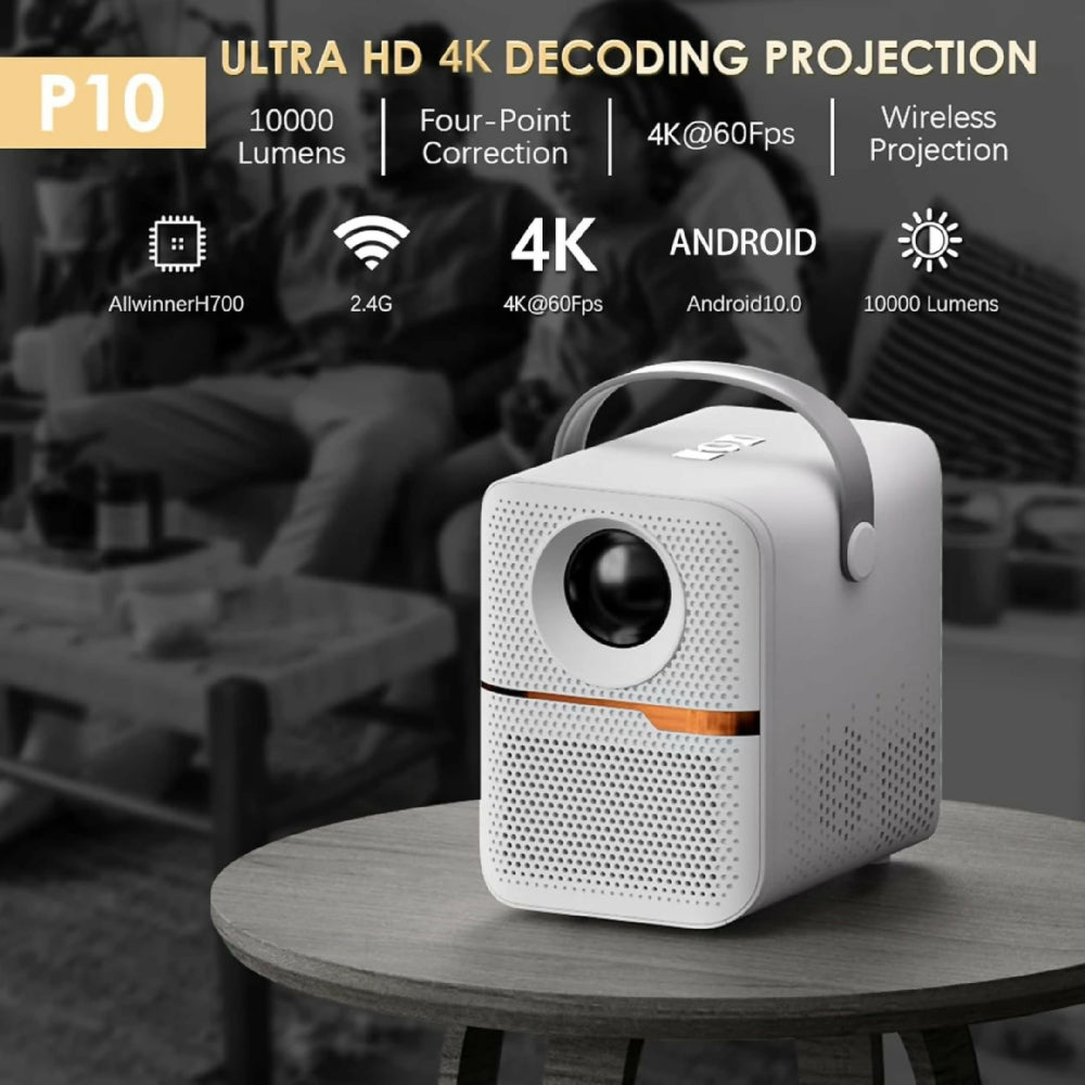 Proyector Portátil Inteligente P10 Con Conexión WiFi Bluetooth Resolución Full HD