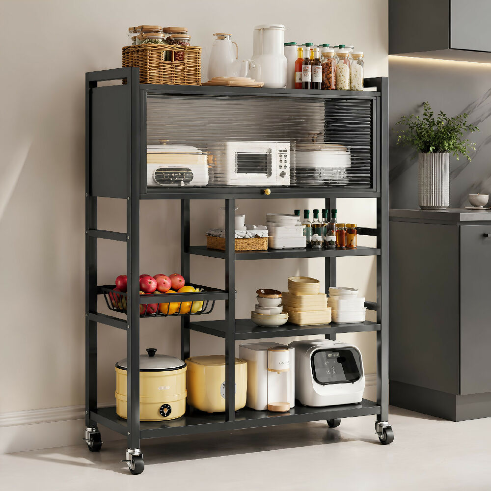 Organizador De Cocina Multiusos Premium Estante Con Puerta Metálico