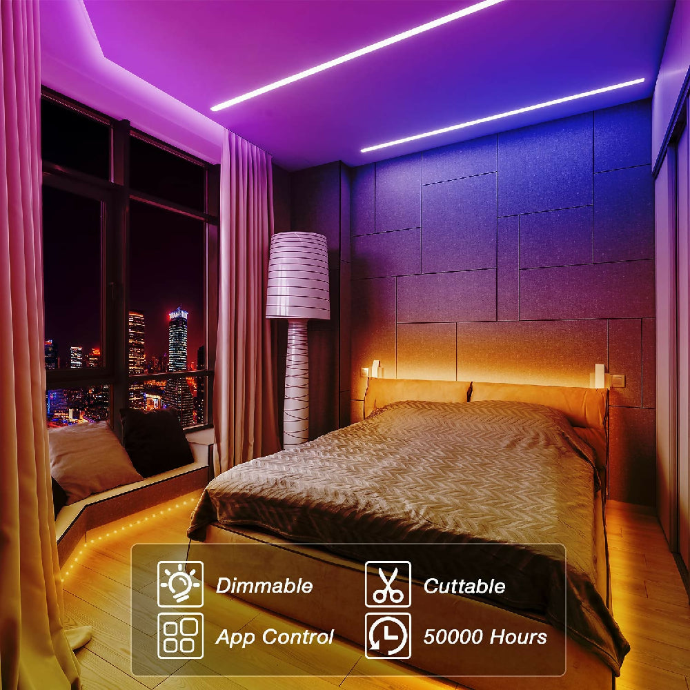 Cinta de Luz LED 30mts Bluetooth 5050 RGB + Control
