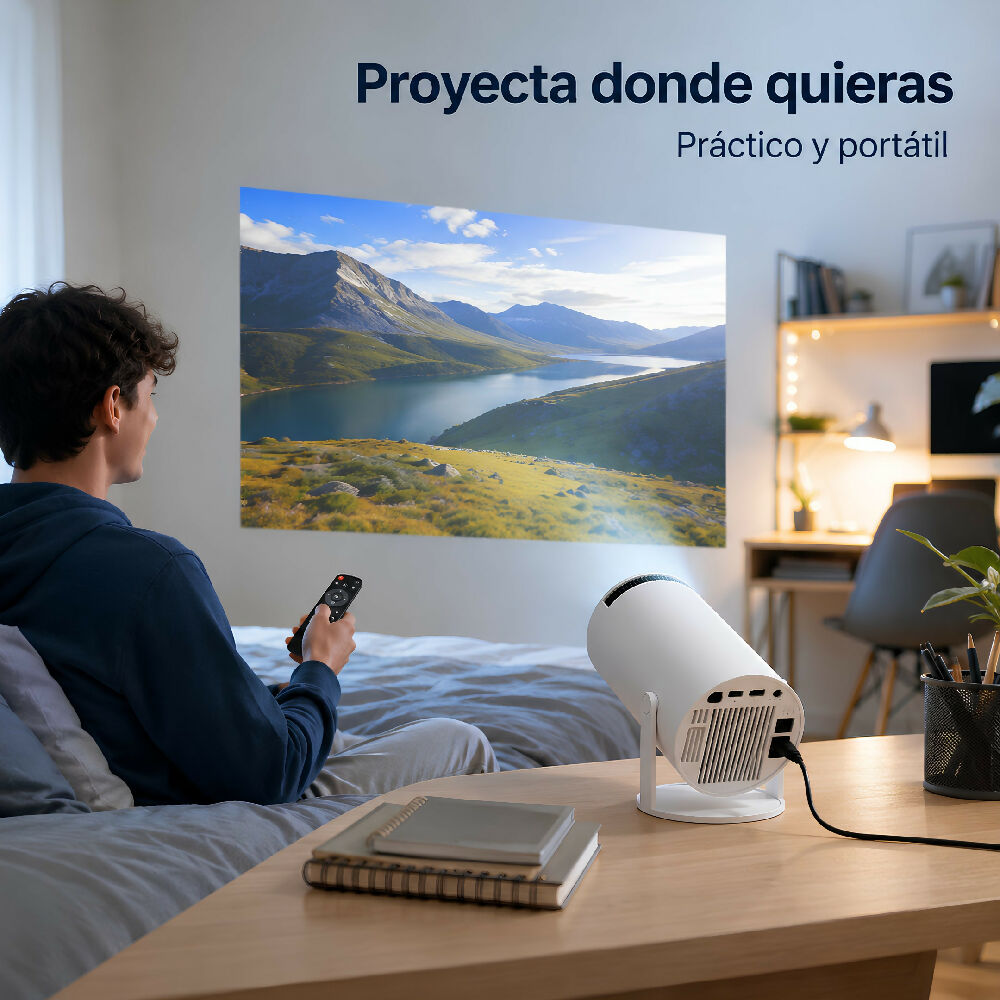 Mini Proyector Portátil Inteligente Hy300 Con Android Y Conexión Wifi