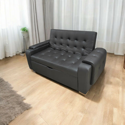 Sofa cama Multifuncional Vignelli Tipo Cuero Negro