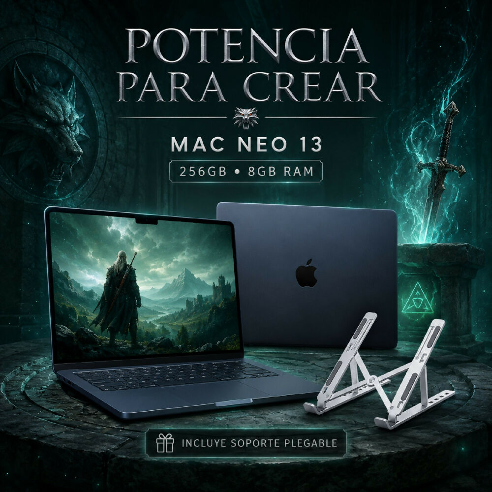 Macbook 13 Pulgadas A18 Pro 256gb Laptop Apple Con Potencia Extrema Negro + Obsequio