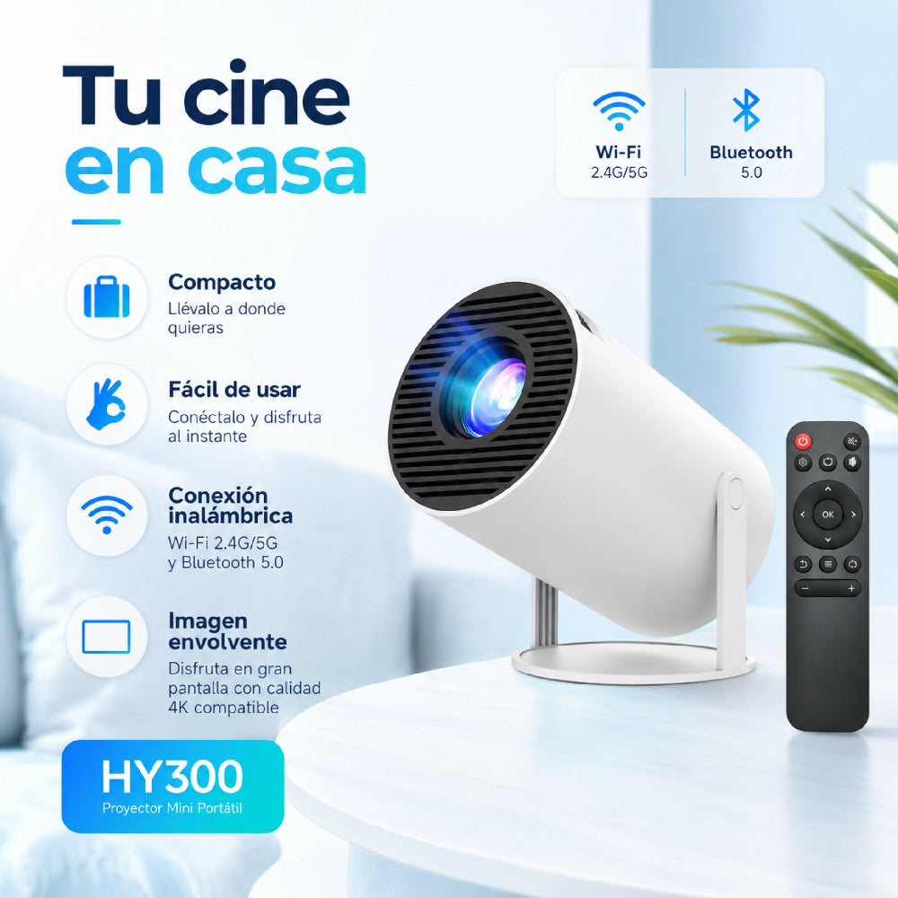 Mini Proyector Portátil Inteligente Hy300 Con Android Y Conexión Wifi