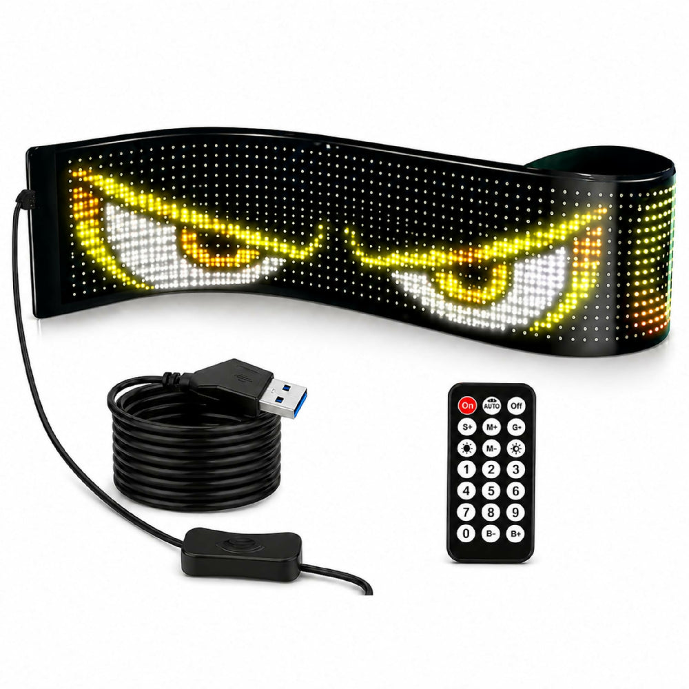 Letrero LED Ojos Para Camión Programable 133x19.2 Cm Pantalla LED Animada Con Control Y Efectos