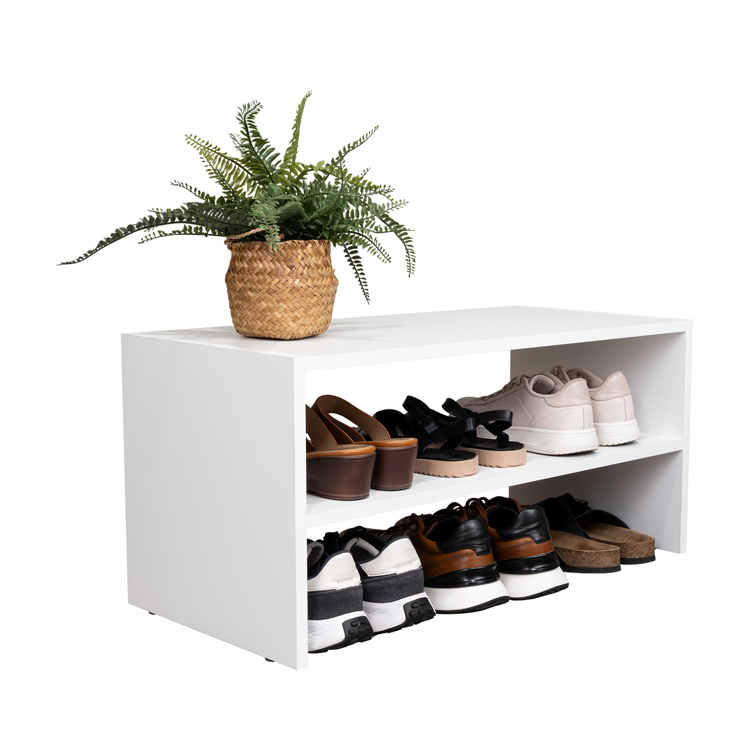 Zapatero Apilable Silap, Blanco Duqueza, con capacidad para 6 pares de zapatos