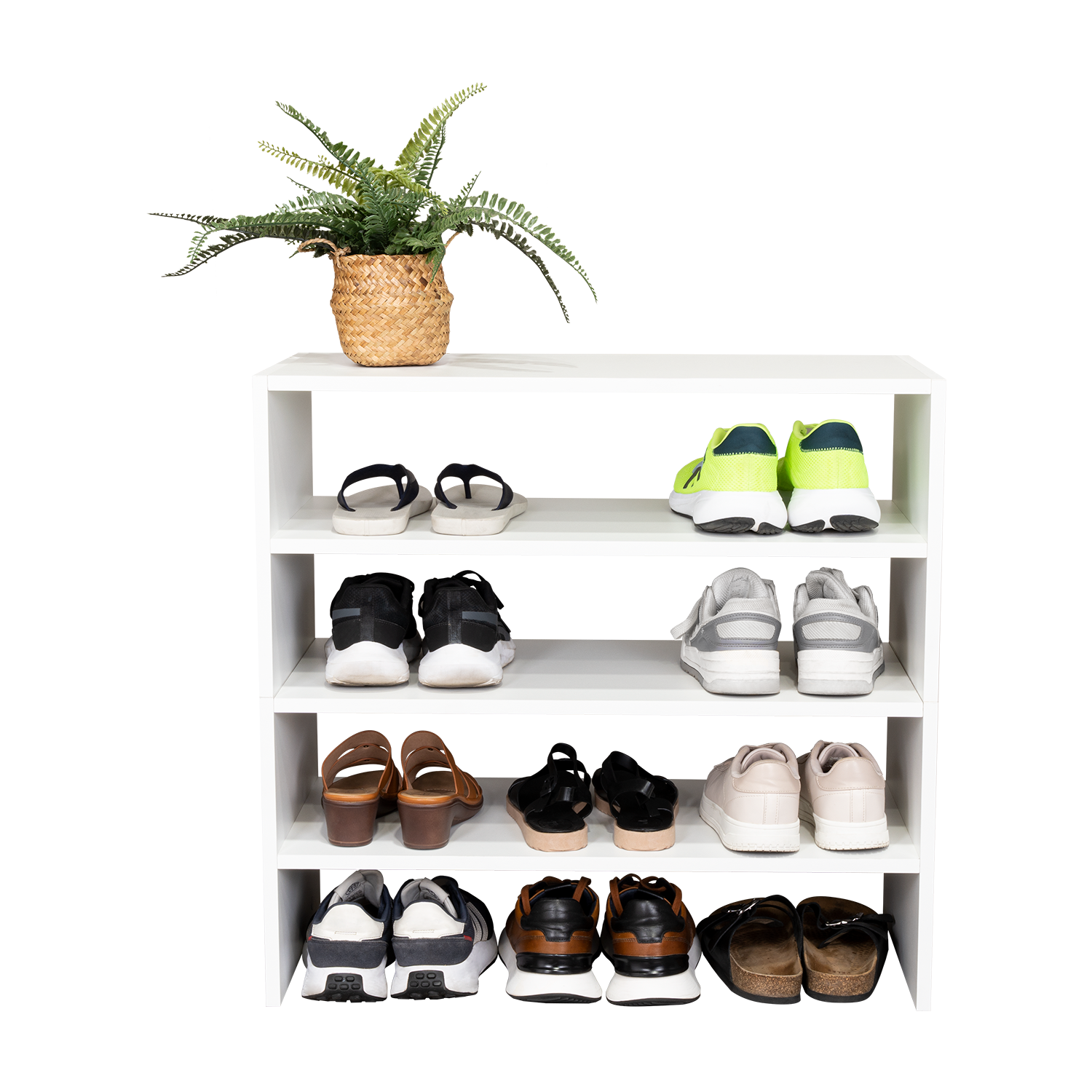 Zapatero Apilable Silap, Blanco Duqueza, con capacidad para 6 pares de zapatos