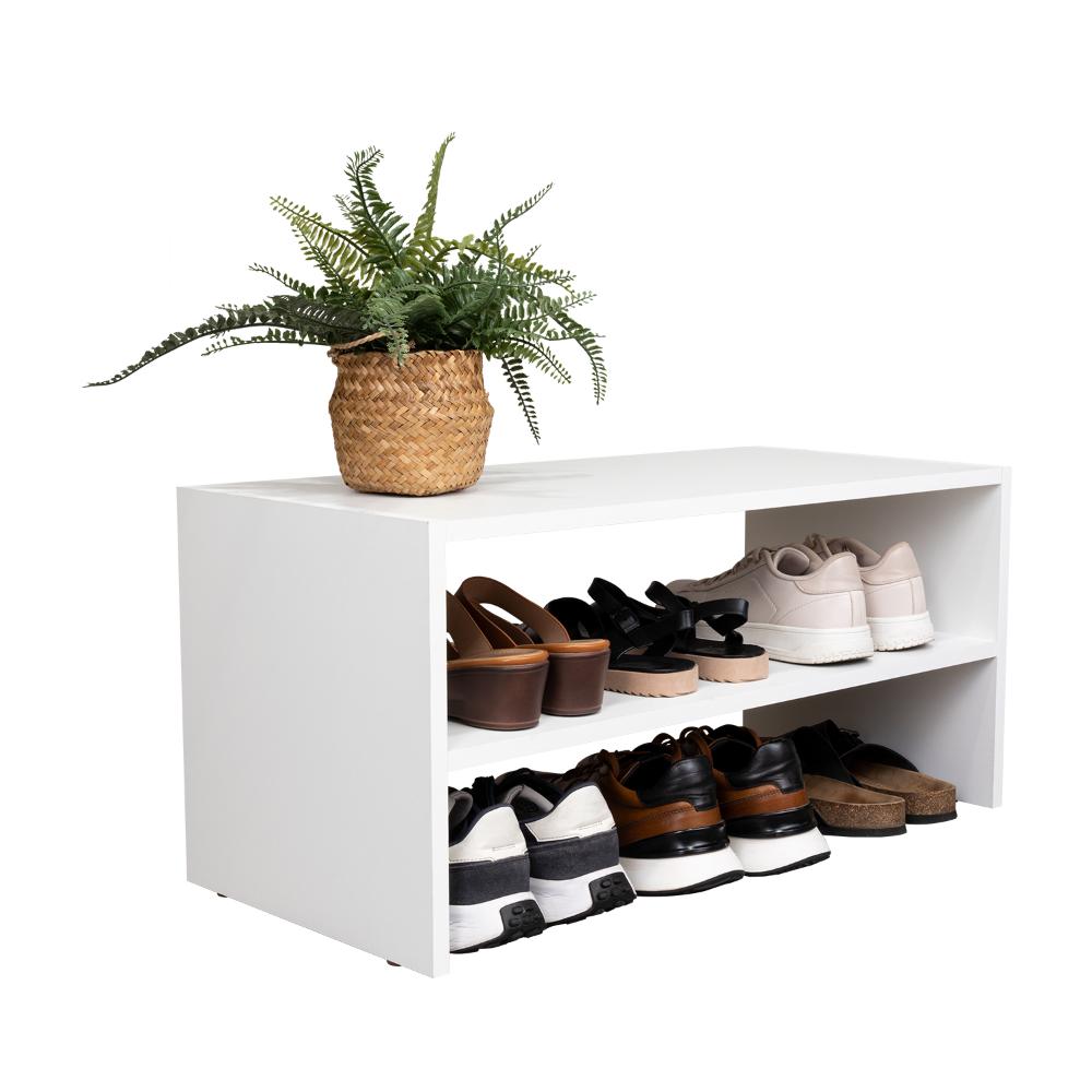 Zapatero Apilable Silap, Kronos Blanco, con capacidad para 6 pares de zapatos ZF