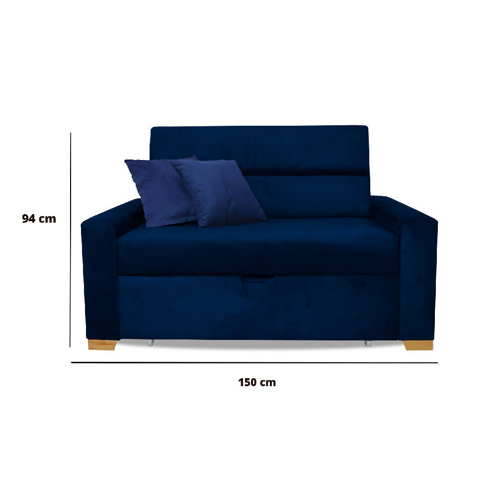 Sofacama Vogel Multifuncional Carrito Azul Petróleo + Cojines Decorativos