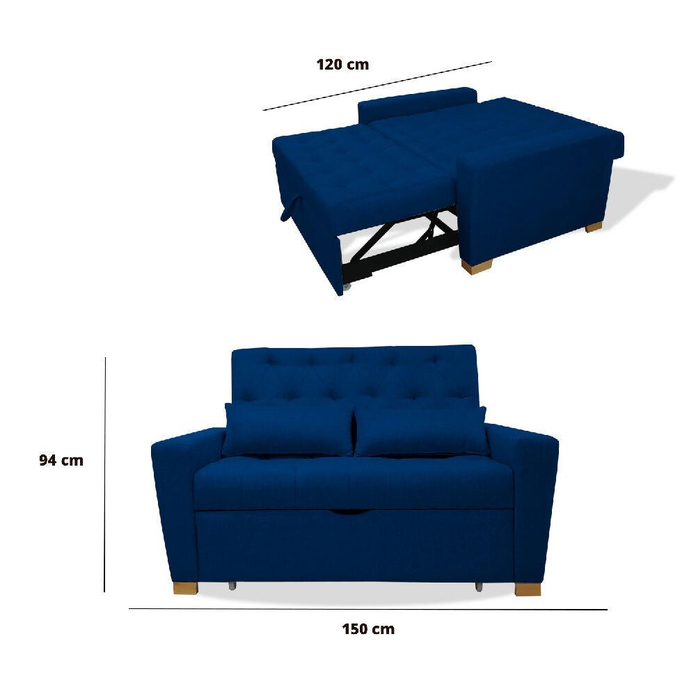 Sofacama Ackerman Azul Petroleo
